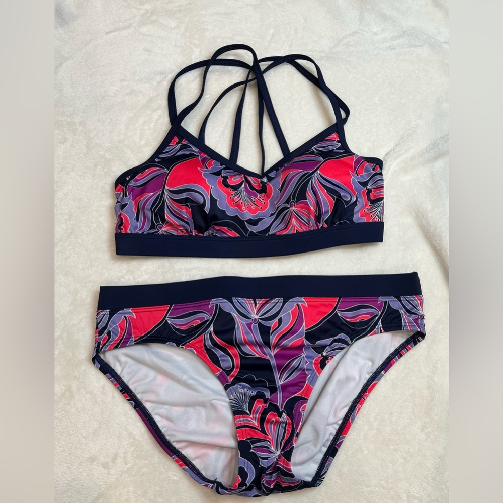 Lands End Floral Print Bikini Size 6